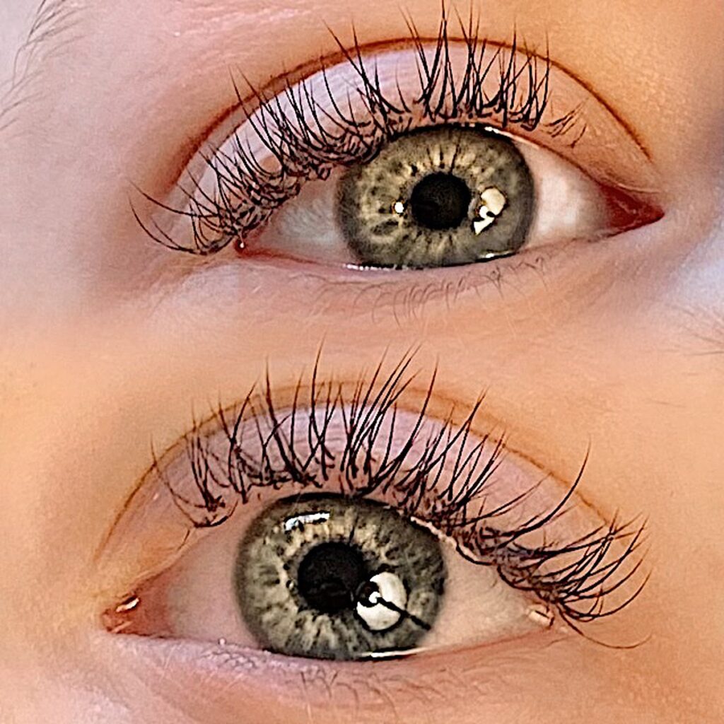 Natural looking, classic individual lash extensions are shown on green eyes at Natural Beauty by Kelly, a permanent cosmetics and lash studio in downtown Prescott, AZ.