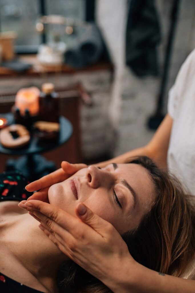 A holistic facial is demonstrated in Prescott AZ. 
