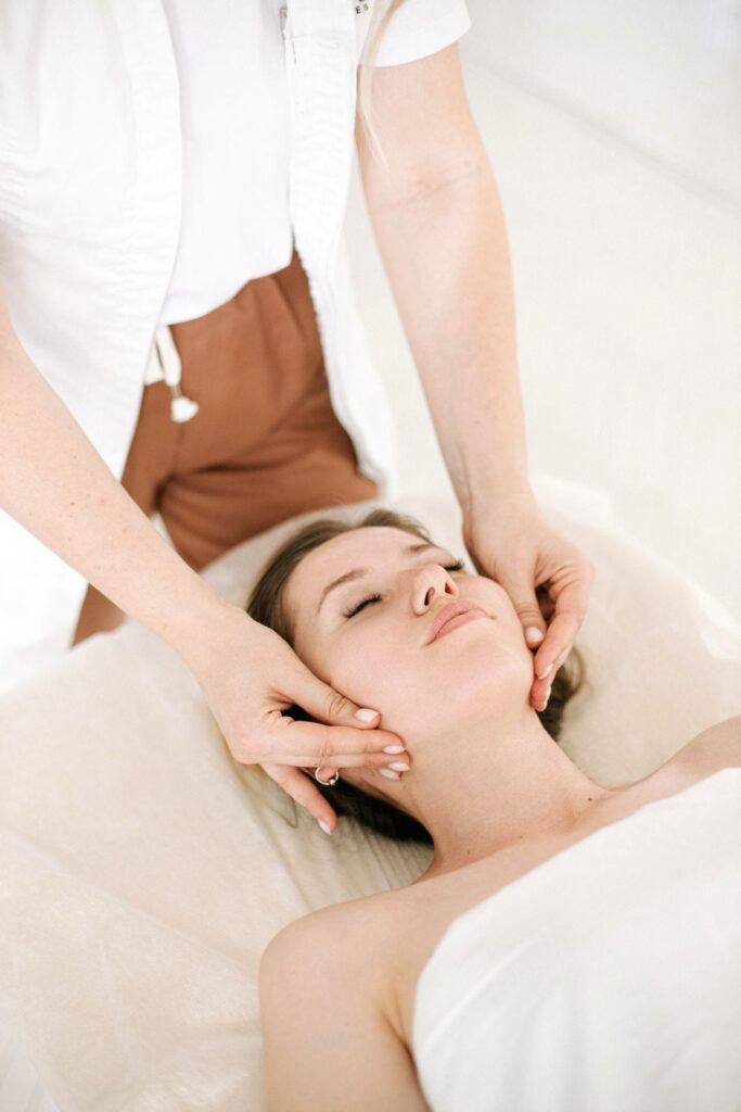 A lymphatic drainage facial is demonstrated in Prescott AZ. 